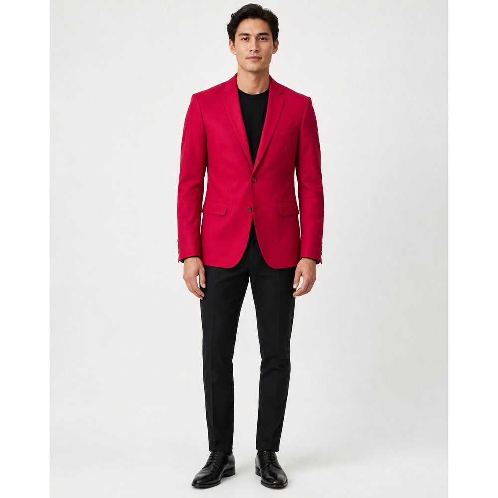Express Men’s Extra Slim Blazer 42R Red Wool Blend Peak Lapel NWT
